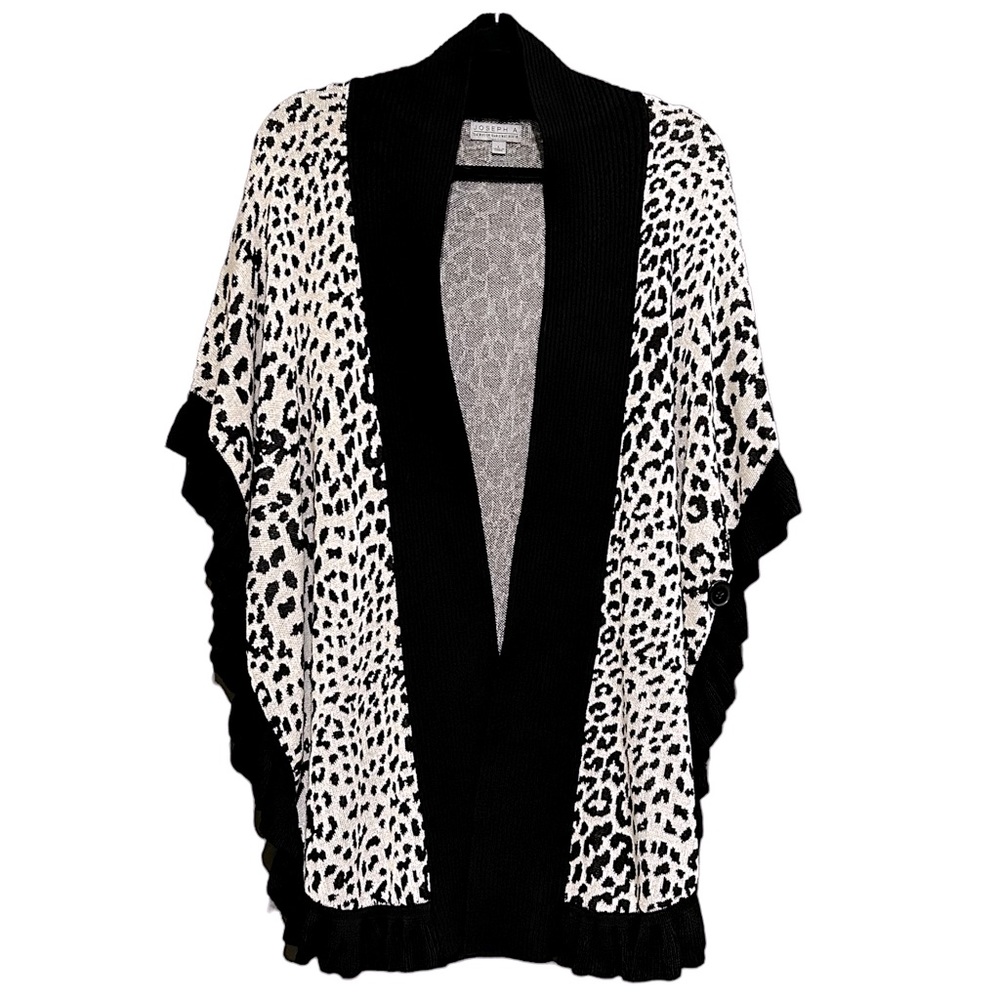 Nordstrom Joseph A Leopard Cadigan/Poncho Size L